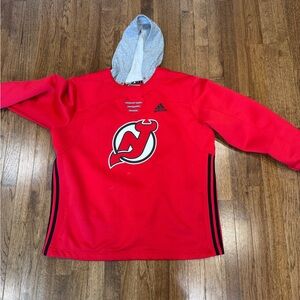 Adidas Men’s New Jersey Devils Red Hoodie with Logo